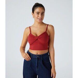 HALARA NWT Women's Red Adjustable Strap Twisted Cropped Tank Size Small